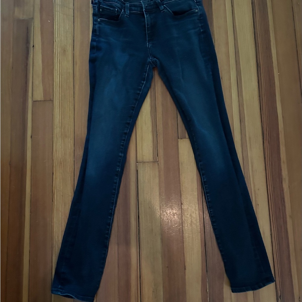 AG Adriano Goldschmied Dark Blue The Stilt Cigarette Leg Jeans